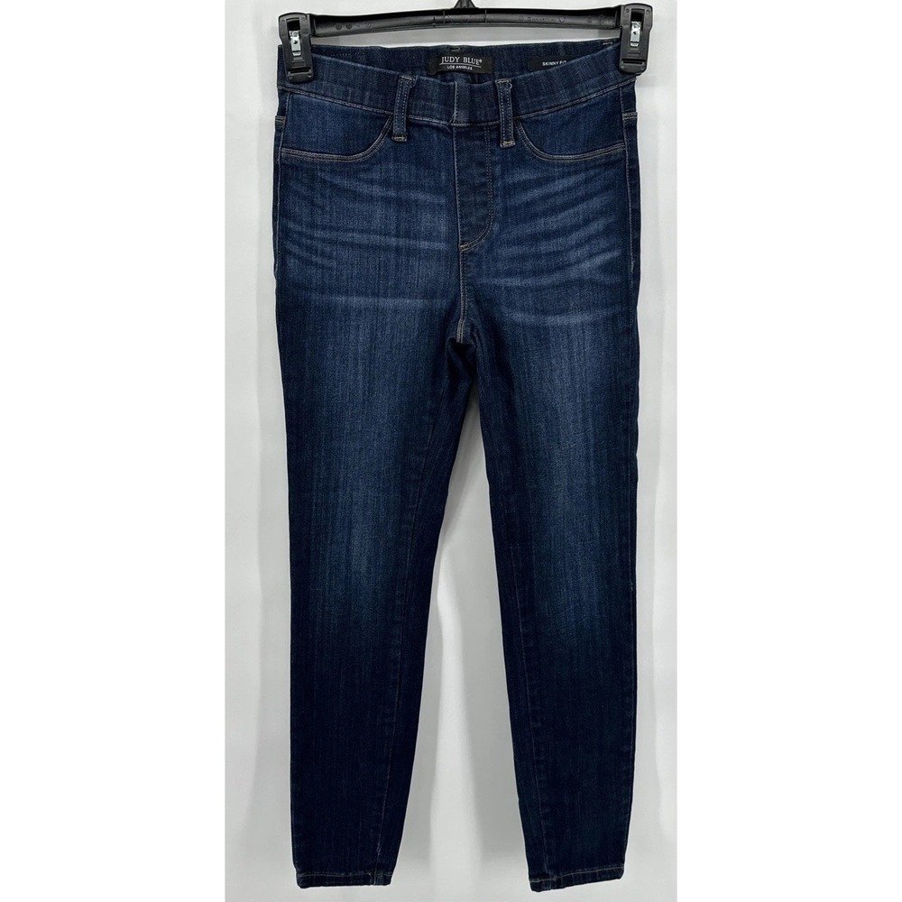 Judy Blue Jeans Womens 3/26 Blue Dark Wash Pull-On Skinny Fit Stretch New